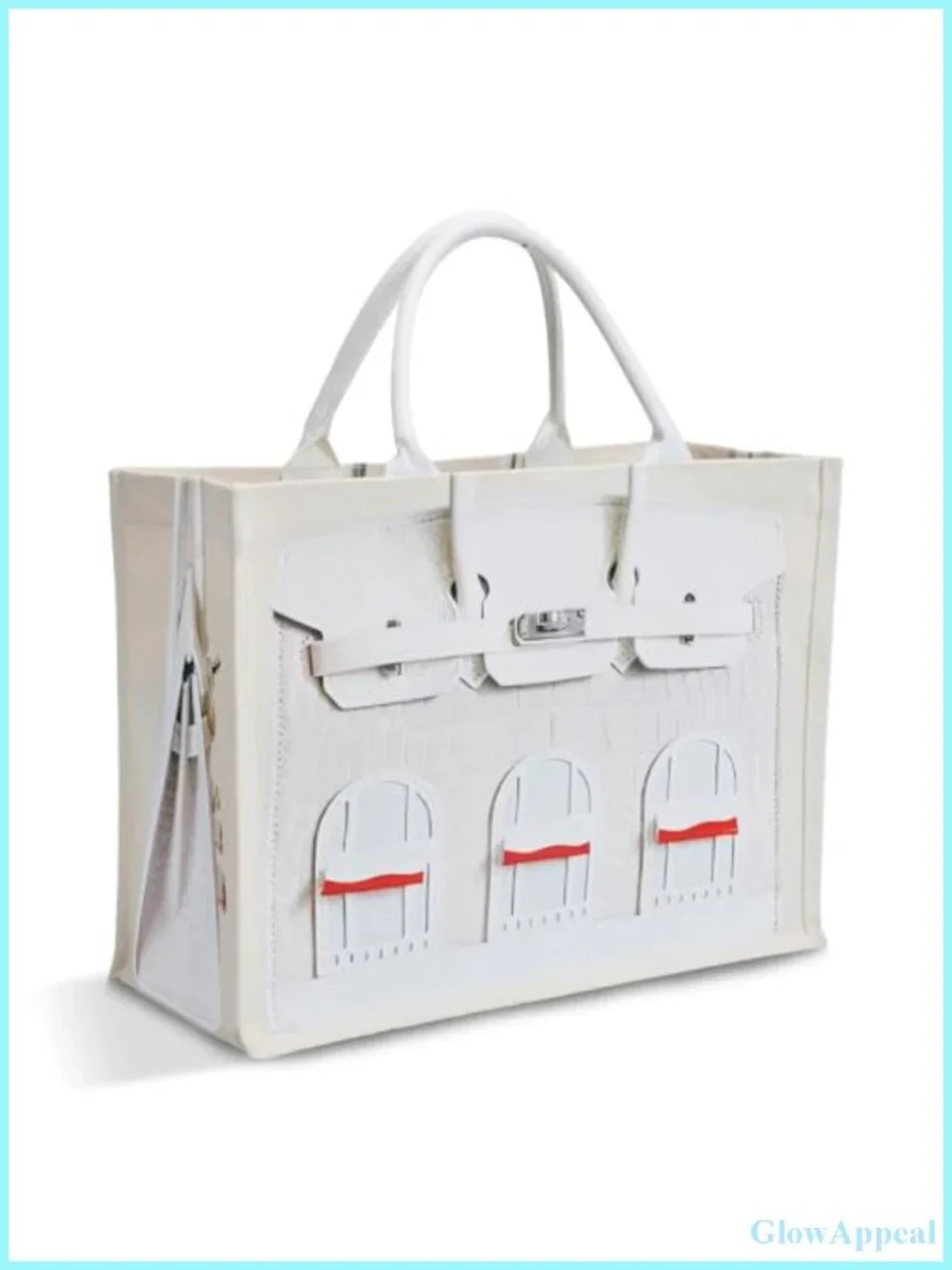 Luxury Illusion Print Canvas Tote Bag, 16oz Heavy Duty, Fits 15-inch Laptop